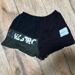 Nike Black and Green Camouflage Shorts